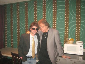 Eddie Money and writer Chris Shapiro before Money's concert at the House of Blues in Cleveland, Ohio.